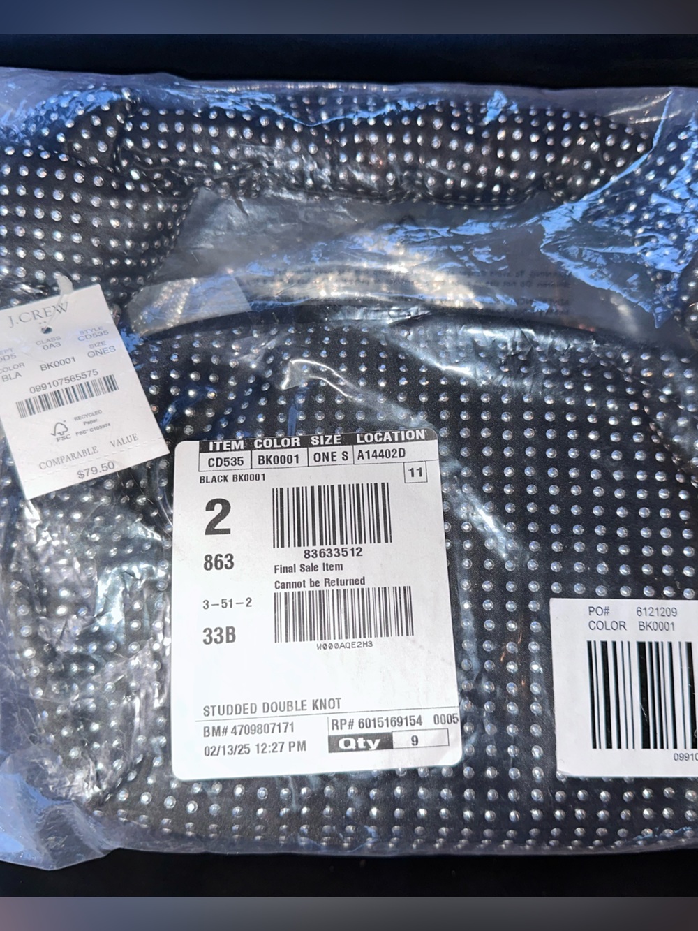 J.Crew Studded Double-Knot Handbag | Silver-Stud Shoulder Bag | NWT - Picture 2 of 6